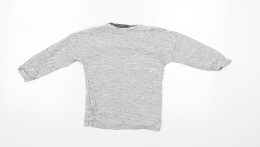 Matalan Boys Grey Striped Basic T-Shirt Size 4-5 Years