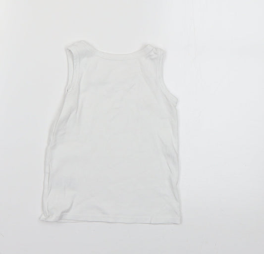 Marks and Spencer Boys White Basic Tank Size 3-4 Years