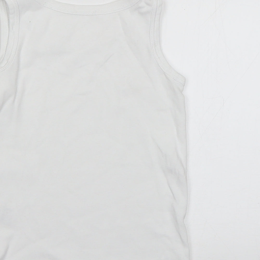 Marks and Spencer Boys White Basic Tank Size 3-4 Years