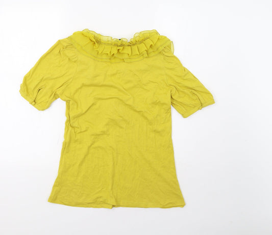 Dorothy Perkins Womens Yellow Basic T-Shirt Size 12