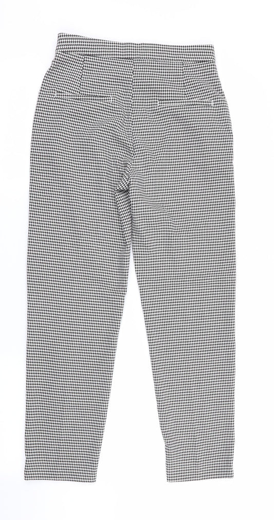 H&M Womens Black Houndstooth Capri Trousers Size 6 L25 in