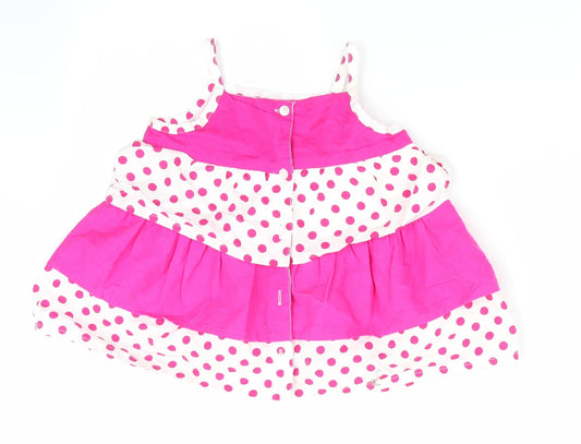 Matalan Girls Pink Polka Dot A-Line Size 12-18 Months