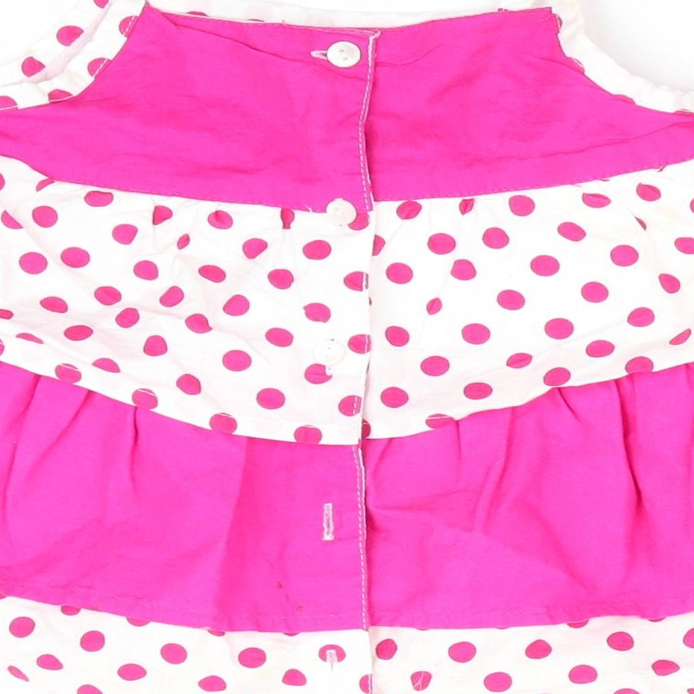 Matalan Girls Pink Polka Dot A-Line Size 12-18 Months