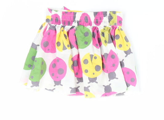 NEXT Girls White Animal Print A-Line Skirt Size 12-18 Months - Ladybird print