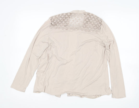 Classic Womens Beige Cardigan Jumper Size 12