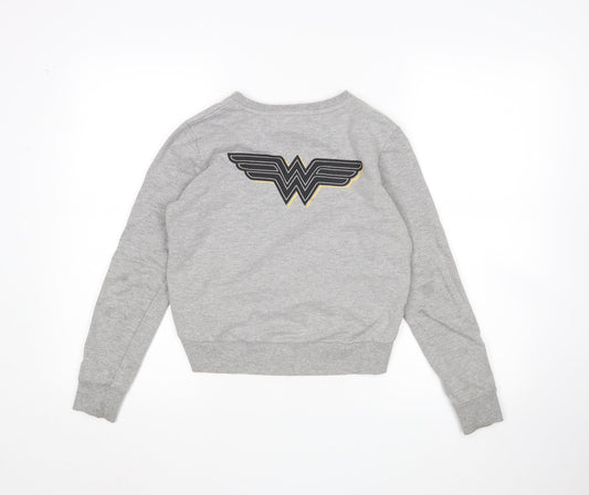 M&Co Girls Grey Pullover Jumper Size 9-10 Years - wonder woman