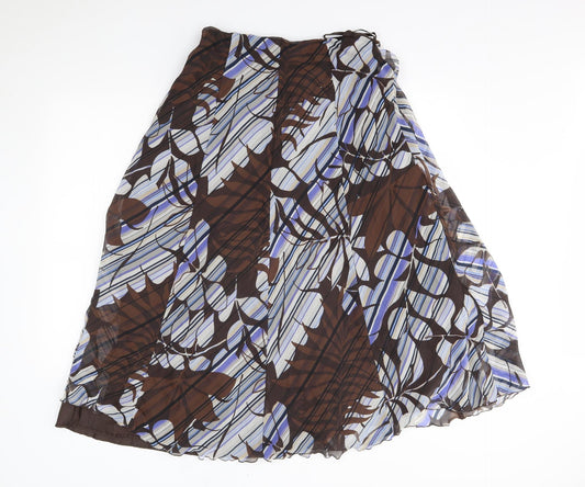 CC Womens Brown Floral A-Line Skirt Size M