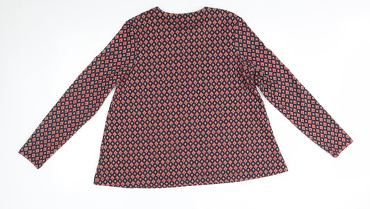River Island Womens Orange Argyle/Diamond Pullover Jumper Size 16