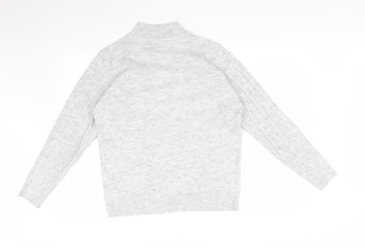 ISLE Womens Grey Argyle/Diamond Pullover Jumper Size S