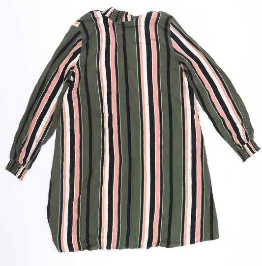 VILA Womens Brown Striped Basic T-Shirt Size 12