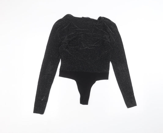 I SAW IT FIRST Womens Black Bodysuit One-Piece Size S