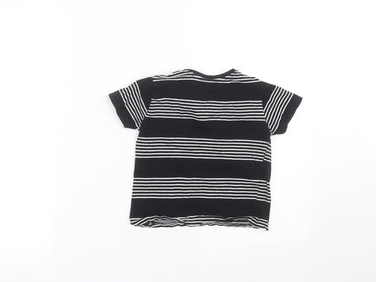 Primark Boys Black Striped Basic T-Shirt Size 3-4 Years
