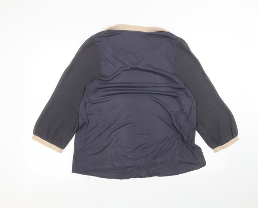 Oasis Womens Blue Basic Blouse Size L