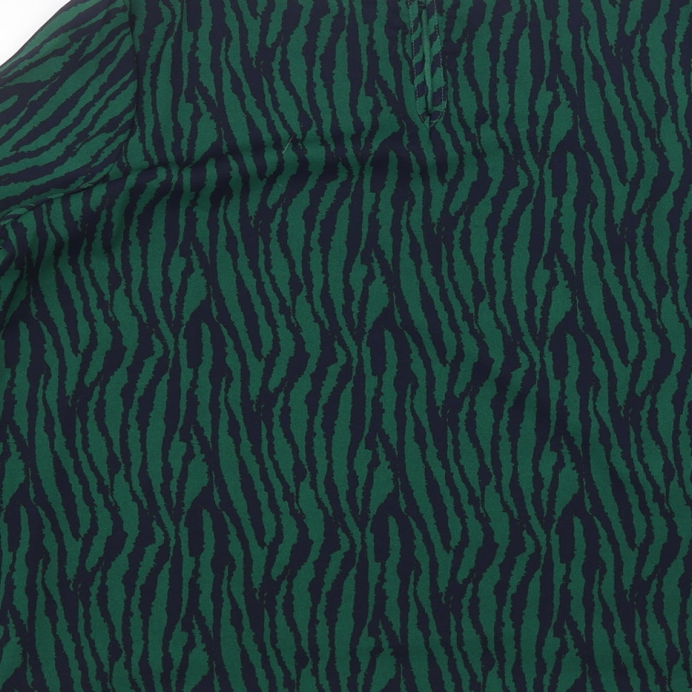 Bella and Blue Womens Grey Animal Print Basic Blouse Size 14