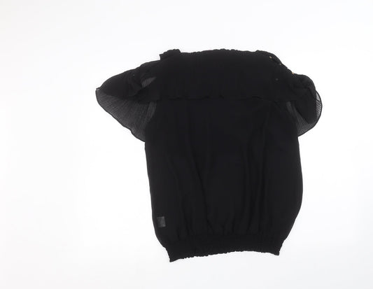 Miss Moda Womens Black Basic Blouse Size L