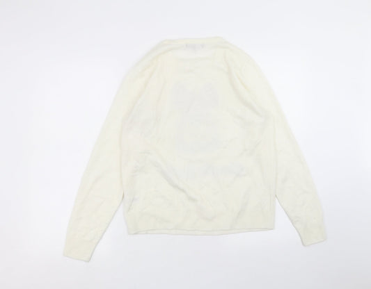 Studio Womens White Pullover Jumper Size 12