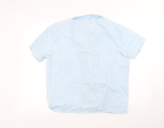 Preworn Womens Blue Basic Button-Up Size 16