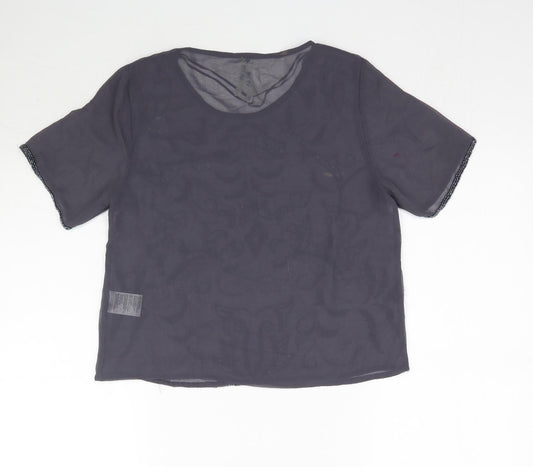 Blue Vanilla Womens Grey Basic Blouse Size S