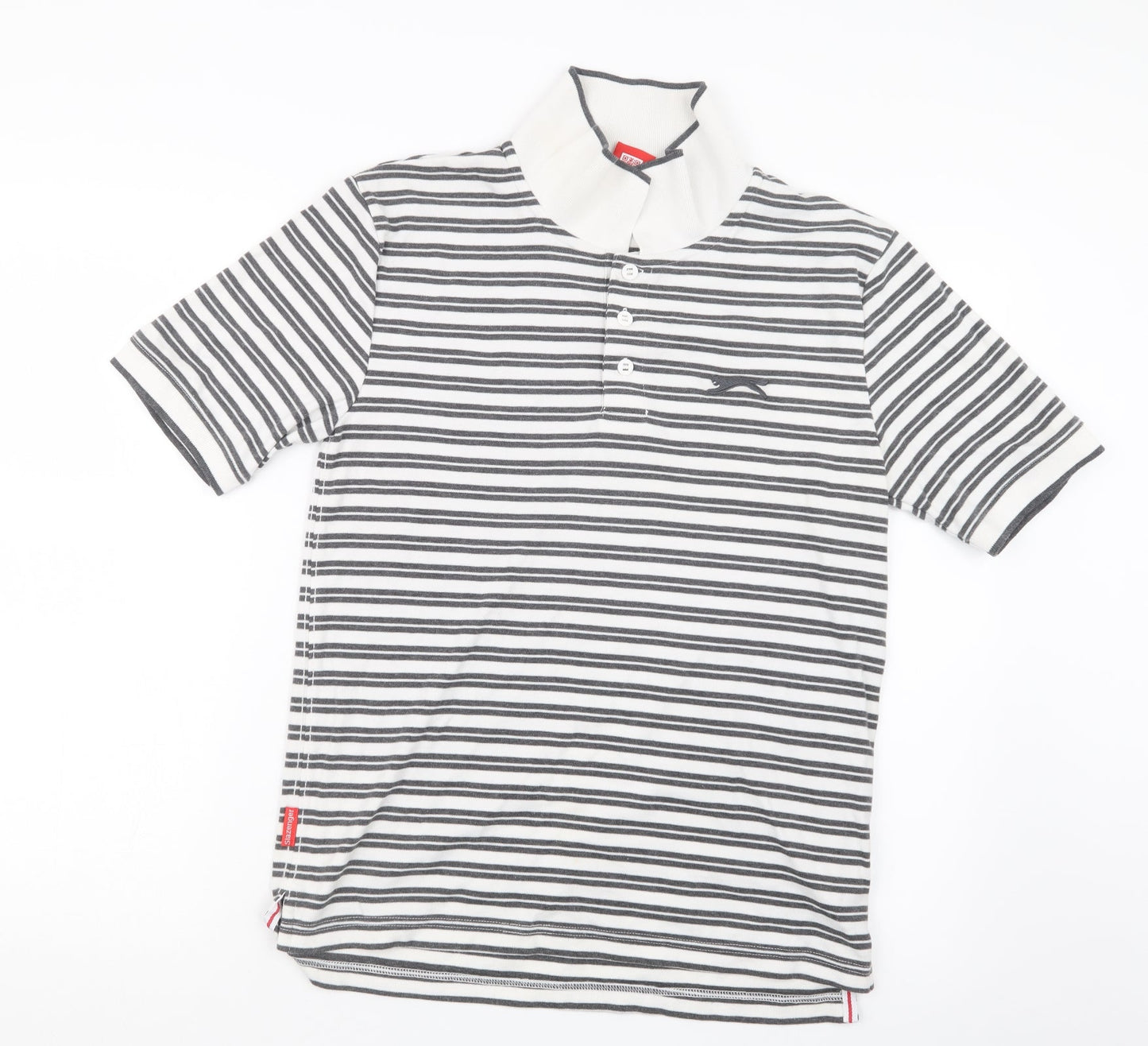 Slazenger Mens Black Striped Polo Size S