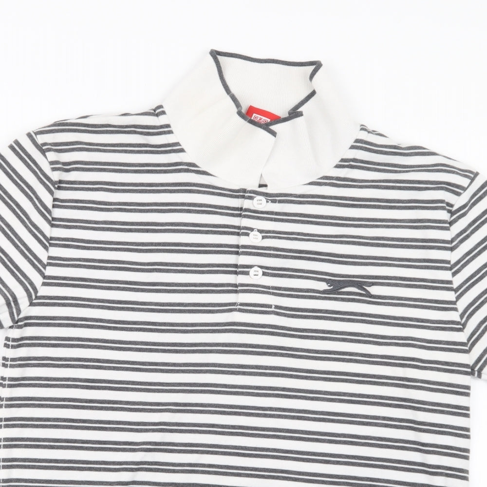Slazenger Mens Black Striped Polo Size S