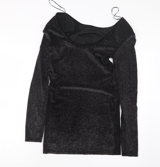 Topshop Womens Black T-Shirt Dress Size 10