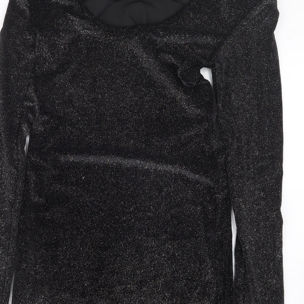 Topshop Womens Black T-Shirt Dress Size 10