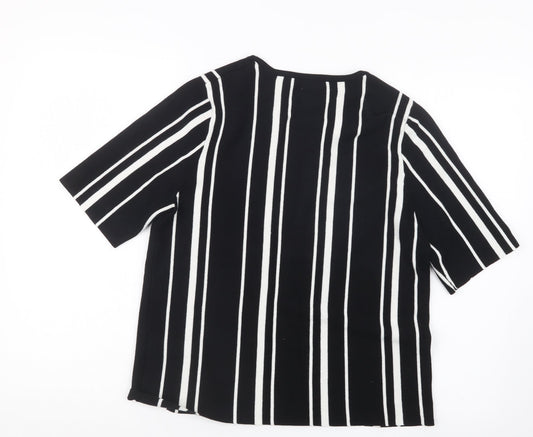 Dorothy Perkins Womens Black Striped Pullover Jumper Size 12