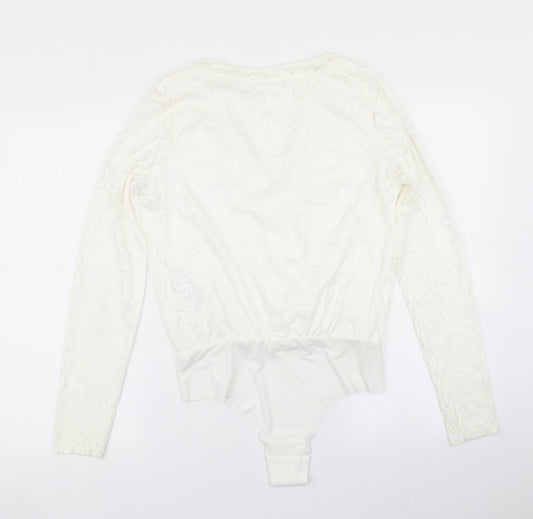 VILA Womens White Bodysuit One-Piece Size M