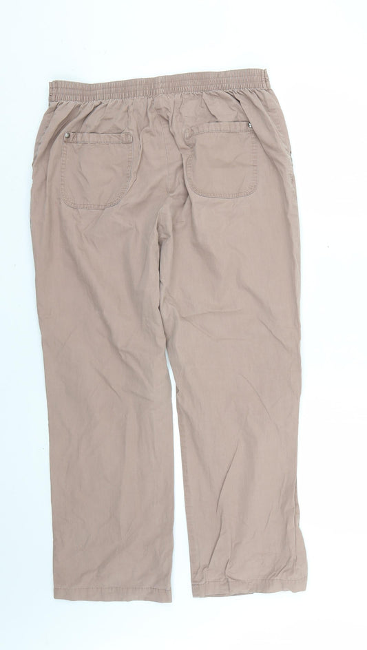 Marks and Spencer Womens Brown Trousers Size 14 L27 in