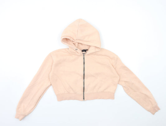 PRETTYLITTLETHING Womens Pink Full Zip Hoodie Size M
