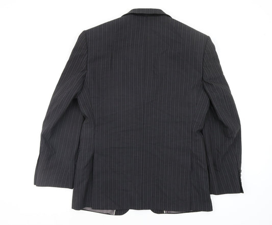 M&S Mens Grey Striped Jacket Blazer Size S