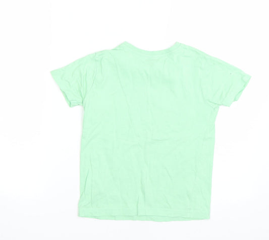 Primark Girls Green Basic T-Shirt Size 7-8 Years - summer