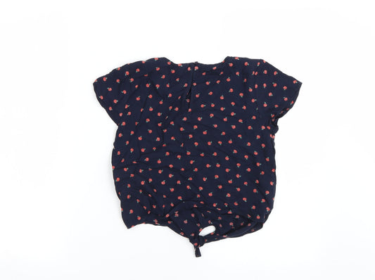 NEXT Girls Blue Polka Dot Basic T-Shirt Size 9 Years - Apples