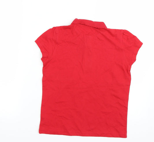 George Girls Red Basic Polo Size 8-9 Years - School uniform