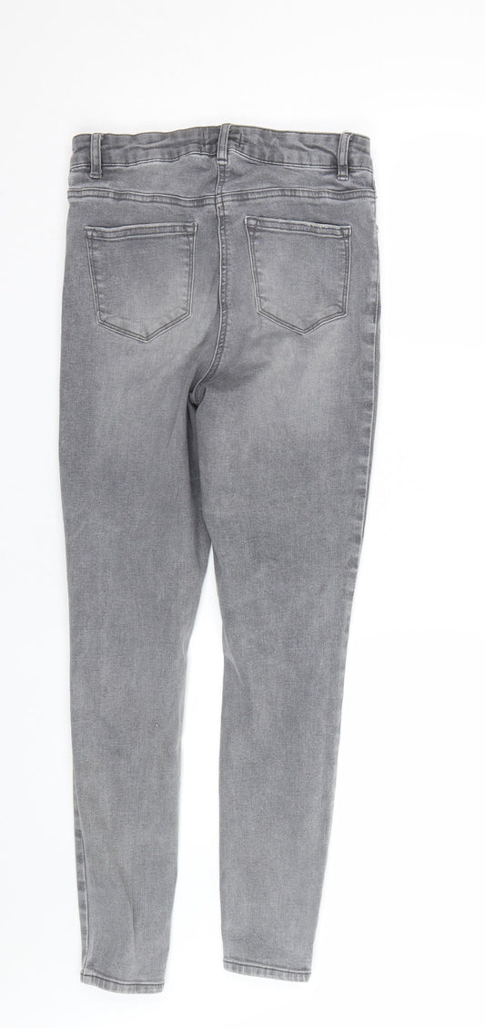 Papaya Womens Grey Denim Skinny Jeans Size 10 L25 in
