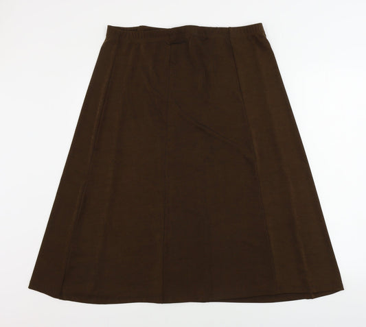Damart Womens Brown A-Line Skirt Size L
