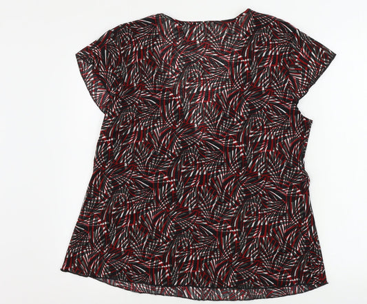 Damart Womens Black Geometric Basic T-Shirt Size L