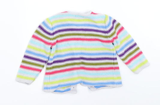 Gap Girls Grey Striped Cardigan Jumper Size 6-9 Months