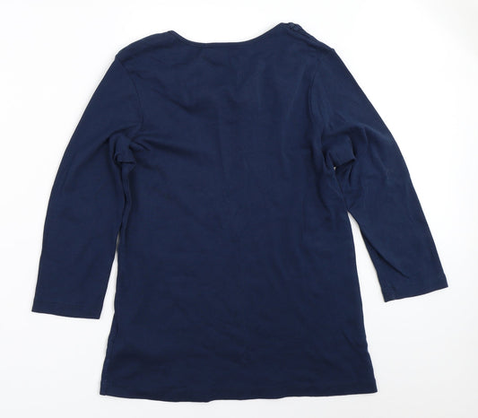 Julipa Womens Blue Basic T-Shirt Size 14