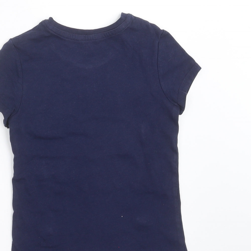 George Girls Blue Basic T-Shirt Size 5-6 Years - happy thoughts