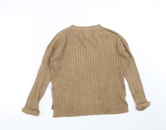 Zara Womens Beige Striped Pullover Jumper Size 10