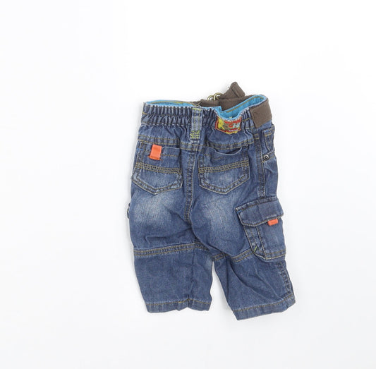 Rocha Little Rocha Baby Blue Denim Cargo Jeans Size 3-6 Months