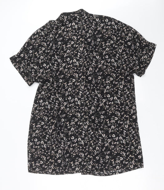 Divided by H&M Womens Black Floral Cardigan Jumper Size XS