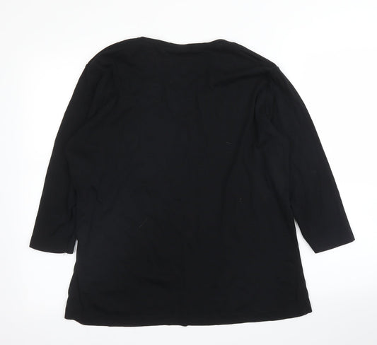 Gina Benotti Womens Black Basic T-Shirt Size 2XL