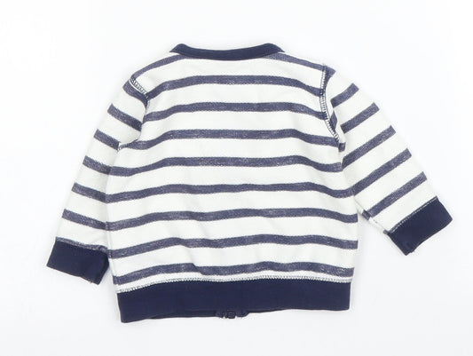 Matalan Baby Blue Striped Full Zip Jumper Size 0-3 Months