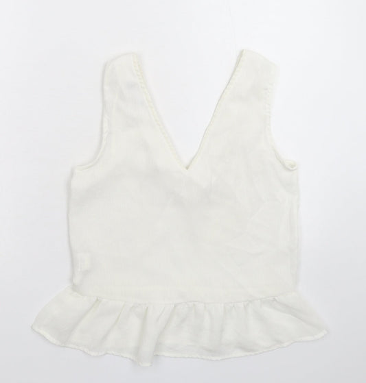 PRETTYLITTLETHING Womens White Basic Tank Size 4