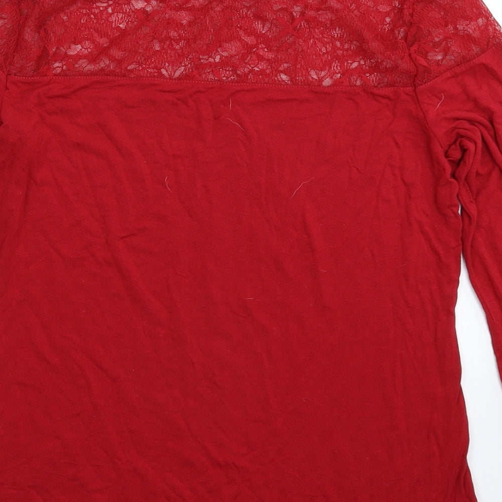H&M Womens Red Basic T-Shirt Size M