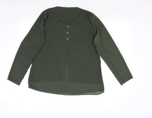 Malhas Womens Green Basic Blouse Size XL