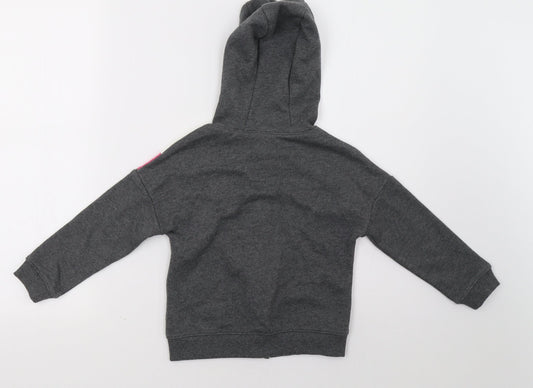 Sainsburys Girls Grey Striped Full Zip Sweatshirt Size 5 Years