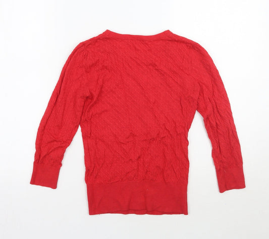 H&M Womens Red Pullover Jumper Size XS